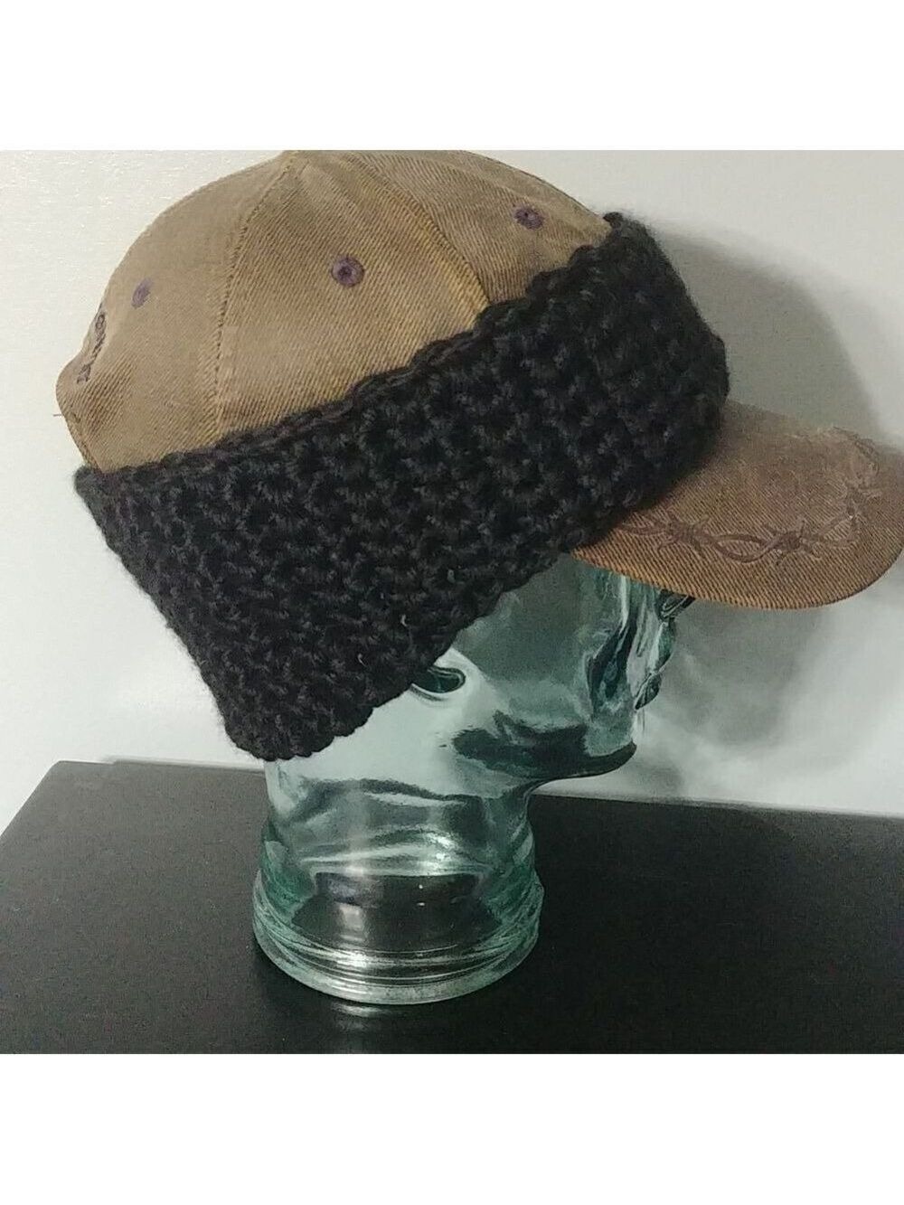Just in! Handmade Crocheted Contoured Unisex Headband/Earwarmer Black